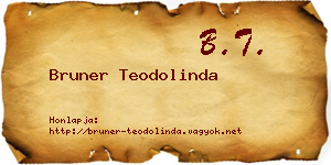 Bruner Teodolinda névjegykártya